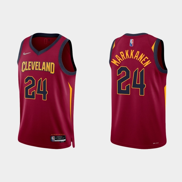 Cleveland Cavaliers Lauri Markkanen #24 Nike 2021/22 75th Anniversary Diamond Wine Jersey Icon