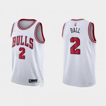 Chicago Bulls Lonzo Ball #2 Nike 2021/22 75th Anniversary Diamond White Jersey Association