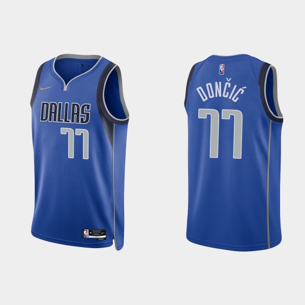 Dallas Mavericks Luka Doncic #77 Nike 2021/22 75th Anniversary Diamond Blue Jersey Icon