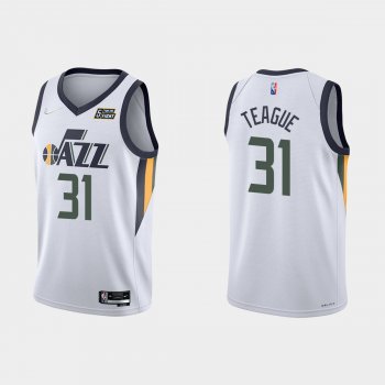 Utah Jazz MaCio Teague #31 Nike 2021/22 75th Anniversary Diamond White Jersey Association