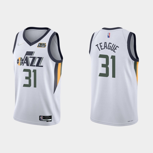 Utah Jazz MaCio Teague #31 Nike 2021/22 75th Anniversary Diamond White Jersey Association