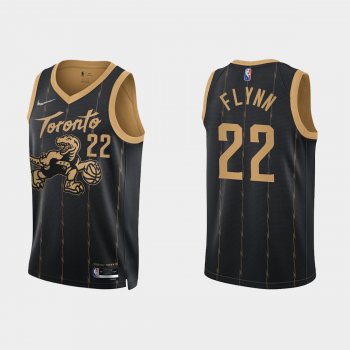 Toronto Raptors Malachi Flynn #22 Nike 2021/22 75th Anniversary City Edition Black Jersey