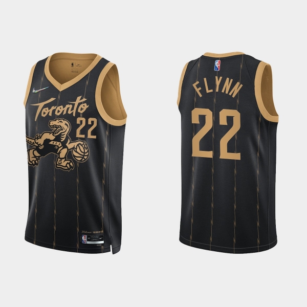 Toronto Raptors Malachi Flynn #22 Nike 2021/22 75th Anniversary City Edition Black Jersey