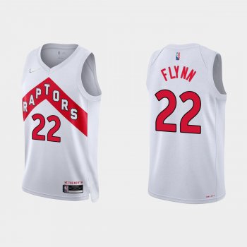 Toronto Raptors Malachi Flynn #22 Nike 2021/22 75th Anniversary Diamond White Jersey Association