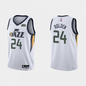 Utah Jazz Malik Fitts #24 Nike 2021/22 75th Anniversary Diamond White Jersey Association