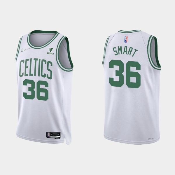 Boston Celtics Marcus Smart #36 Nike 2021/22 75th Anniversary Diamond White Jersey Association