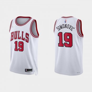 Chicago Bulls Marko Simonovic #19 Nike 2021/22 75th Anniversary Diamond White Jersey Association