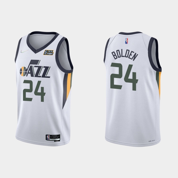 Utah Jazz Marques Bolden #24 Nike 2021/22 75th Anniversary Diamond White Jersey Association