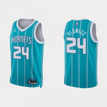 Charlotte Hornets Mason Plumlee #24 Nike 2021/22 75th Anniversary Diamond Teal Jersey Icon