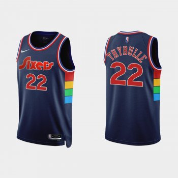 Philadelphia 76ers Matisse Thybulle #22 Nike 2021/22 75th Anniversary Diamond Navy Jersey Icon