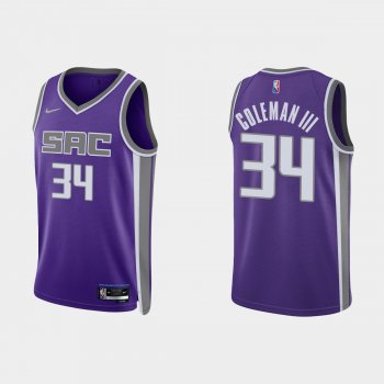 Sacramento Kings Matt Coleman III #34 Nike 2021/22 75th Anniversary Diamond Purple Jersey Icon