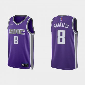 Sacramento Kings Maurice Harkless #8 Nike 2021/22 75th Anniversary Diamond Purple Jersey Icon