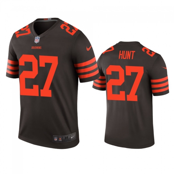 Cleveland Browns Kareem Hunt Brown Color Rush Legend Jersey - Men's