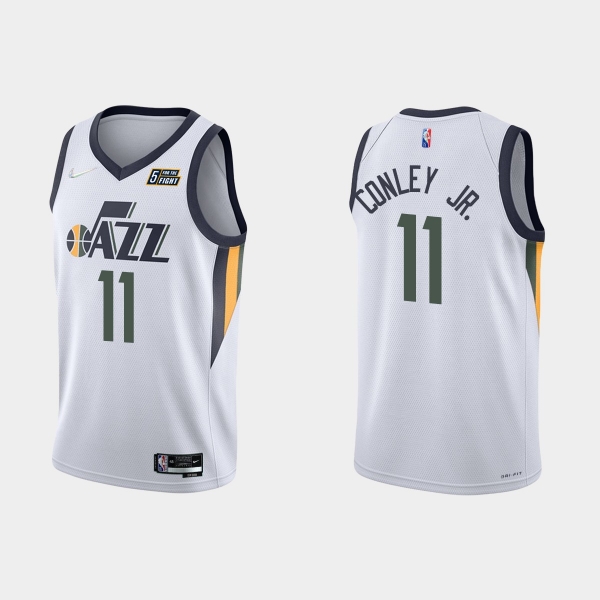 Utah Jazz Mike Conley Jr. #11 Nike 2021/22 75th Anniversary Diamond White Jersey Association