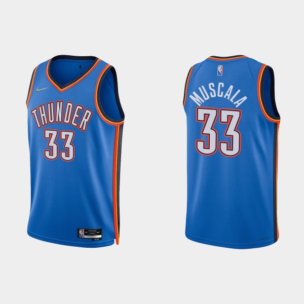 Oklahoma City Thunder Mike Muscala #33 Nike 2021/22 75th Anniversary Diamond Blue Jersey Icon