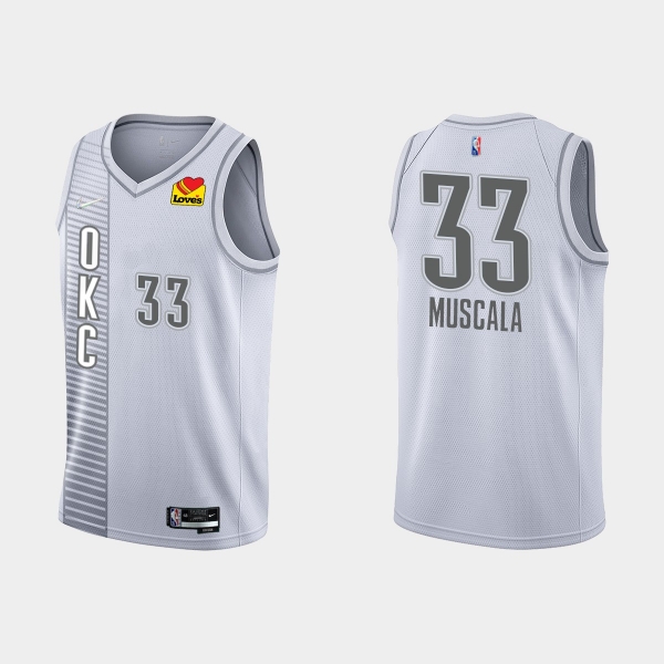 Thunder Mike Muscala #33 Nike City Edition 75th Anniversary Gray Jersey