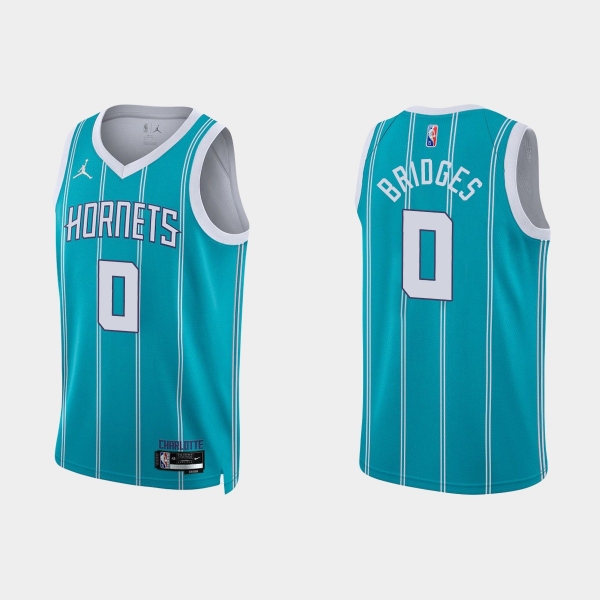 Charlotte Hornets Miles Bridges #0 Nike 2021/22 75th Anniversary Diamond Teal Jersey Icon