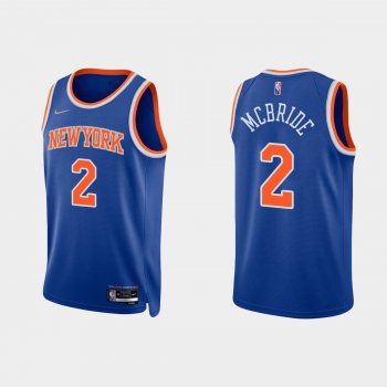 New York Knicks Miles McBride #2 Nike 2021/22 75th Anniversary Diamond Blue Jersey Icon