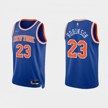 New York Knicks Mitchell Robinson #23 Nike 2021/22 75th Anniversary Diamond Blue Jersey Icon