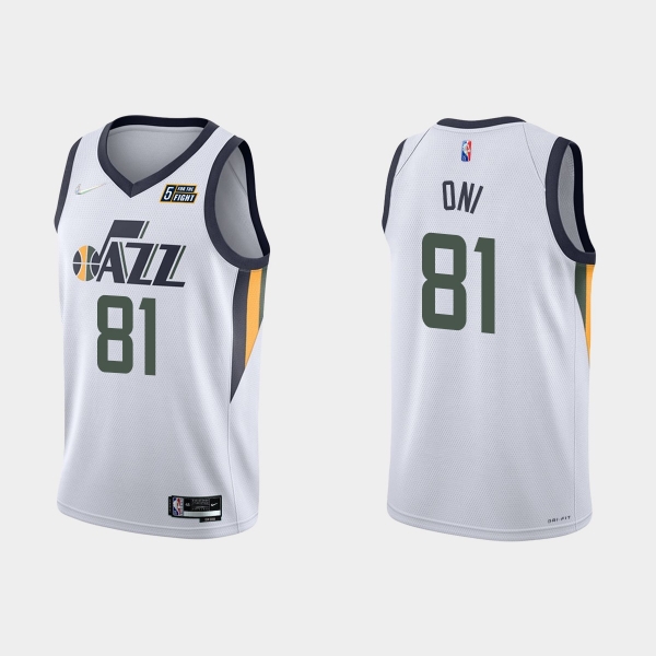 Utah Jazz Miye Oni #81 Nike 2021/22 75th Anniversary Diamond White Jersey Association