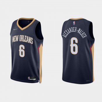 New Orleans Pelicans Nickeil Alexander-Walker #6 Nike 2021/22 75th Anniversary Diamond Navy Jersey Icon