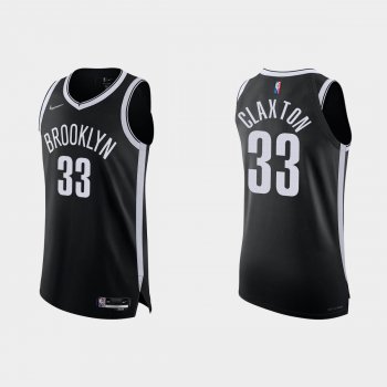 Brooklyn Nets Nicolas Claxton #33 2021/22 75th Anniversary Diamond Black Authentic Jersey