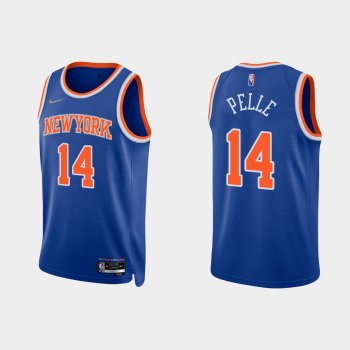 New York Knicks Norvel Pelle #14 Nike 2021/22 75th Anniversary Diamond Blue Jersey Icon