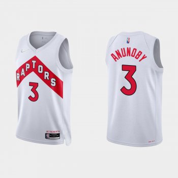 Toronto Raptors OG Anunoby #3 Nike 2021/22 75th Anniversary Diamond White Jersey Association