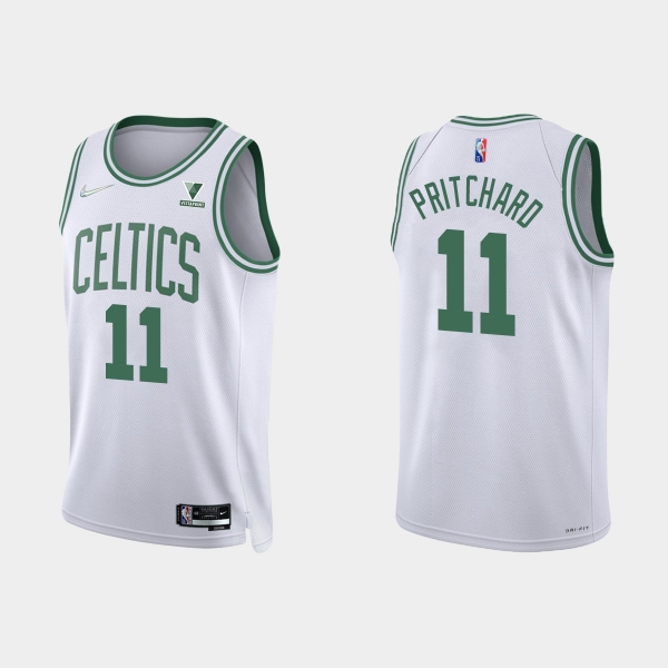 Boston Celtics Payton Pritchard #11 Nike 2021/22 75th Anniversary Diamond White Jersey Association