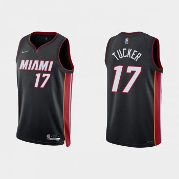 Miami Heat P.J. Tucker #17 Nike 2021/22 75th Anniversary Diamond Black Jersey Icon