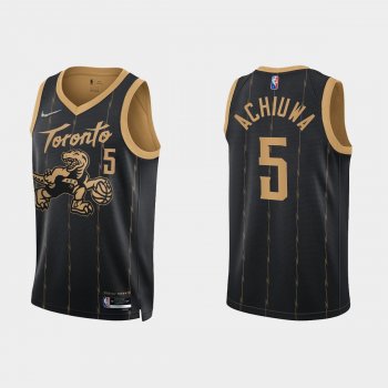 Toronto Raptors Precious Achiuwa #5 Nike 2021/22 75th Anniversary City Edition Black Jersey