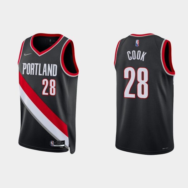 Portland Trail Blazers Quinn Cook #28 Nike 2021/22 75th Anniversary Diamond Black Jersey Icon