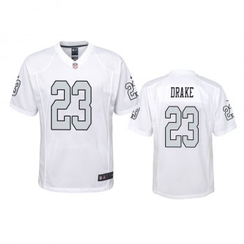 Youth Las Vegas Raiders Kenyan Drake White Color Rush Game Jersey