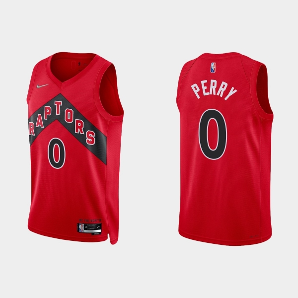 Toronto Raptors Reggie Perry #0 Nike 2021/22 75th Anniversary Diamond Red Jersey Icon