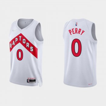 Toronto Raptors Reggie Perry #0 Nike 2021/22 75th Anniversary Diamond White Jersey Association