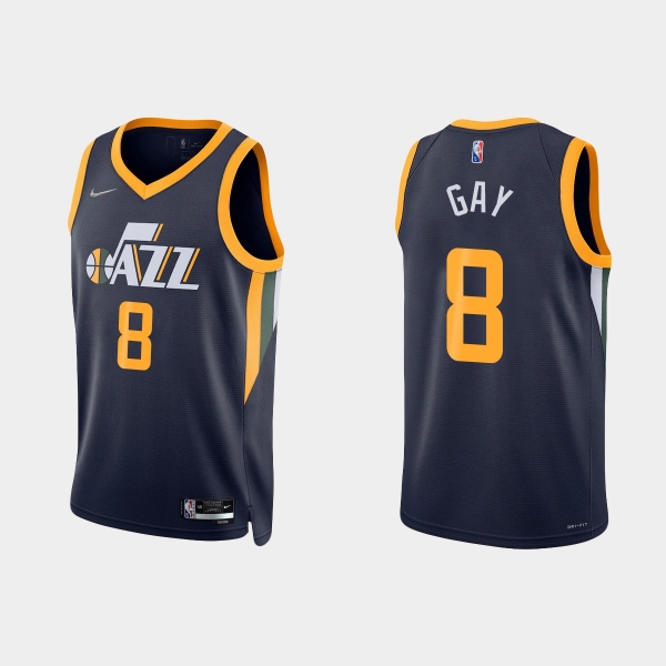 Utah Jazz Rudy Gay #8 Nike 2021/22 75th Anniversary Diamond Navy Jersey Icon