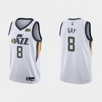 Utah Jazz Rudy Gay #8 Nike 2021/22 75th Anniversary Diamond White Jersey Association