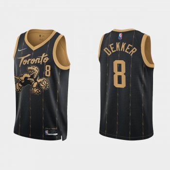 Toronto Raptors Sam Dekker #8 Nike 2021/22 75th Anniversary City Edition Black Jersey