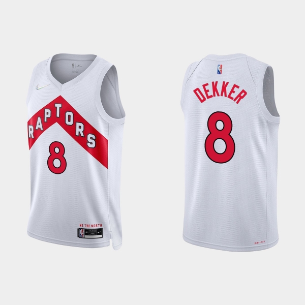 Toronto Raptors Sam Dekker #8 Nike 2021/22 75th Anniversary Diamond White Jersey Association