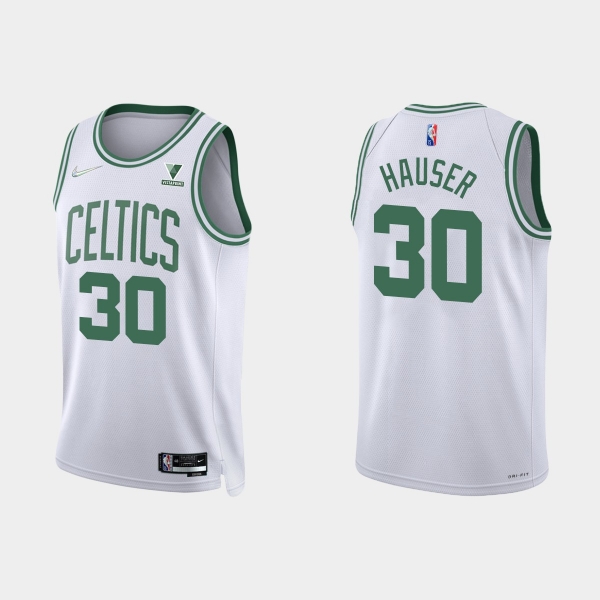 Boston Celtics Sam Hauser #30 Nike 2021/22 75th Anniversary Diamond White Jersey Association