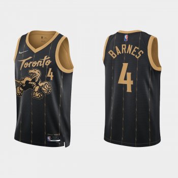 Toronto Raptors Scottie Barnes #4 Nike 2021/22 75th Anniversary City Edition Black Jersey