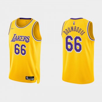 Los Angeles Lakers Sekou Doumbouya #66 Nike 2021/22 75th Anniversary Diamond Gold Jersey Icon