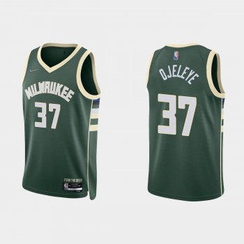 Milwaukee Bucks Semi Ojeleye #37 Nike 2021/22 75th Anniversary Diamond Hunter Green Jersey