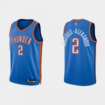 Oklahoma City Thunder Shai Gilgeous-Alexander #2 Nike 2021/22 75th Anniversary Diamond Blue Jersey Icon