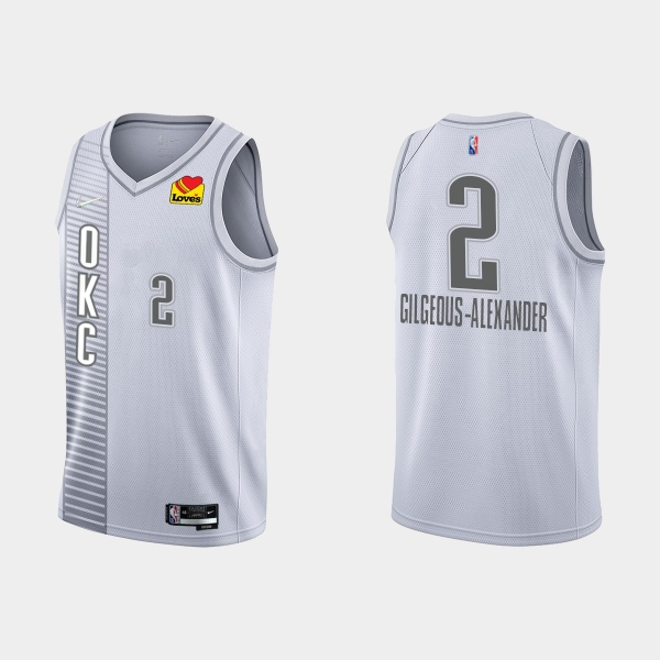 Thunder Shai Gilgeous-Alexander #2 Nike City Edition 75th Anniversary Gray Jersey