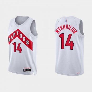 Toronto Raptors Sviatoslav Mykhailiuk #14 Nike 2021/22 75th Anniversary Diamond White Jersey Association