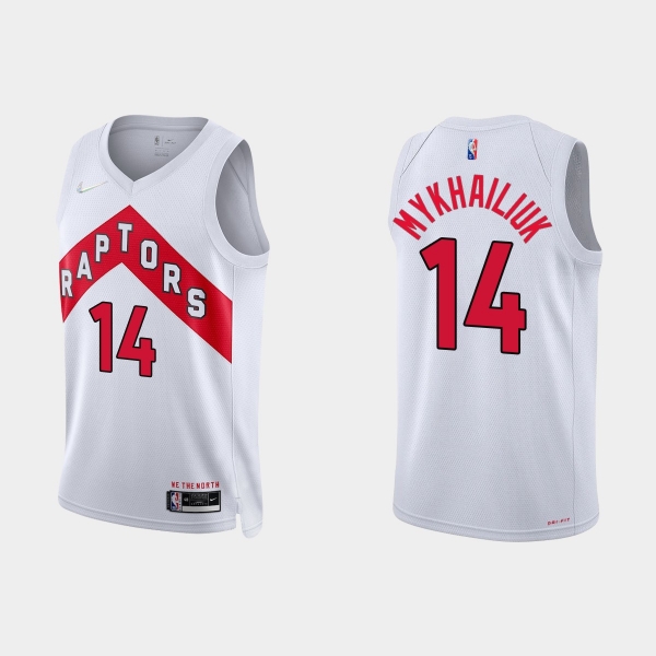 Toronto Raptors Sviatoslav Mykhailiuk #14 Nike 2021/22 75th Anniversary Diamond White Jersey Association