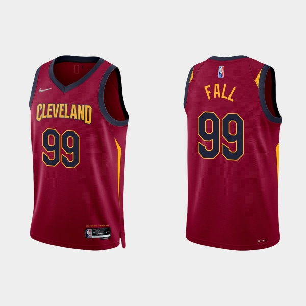 Cleveland Cavaliers Tacko Fall #99 Nike 2021/22 75th Anniversary Diamond Wine Jersey Icon