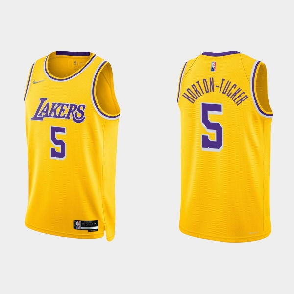 Los Angeles Lakers Talen Horton-Tucker #5 Nike 2021/22 75th Anniversary Diamond Gold Jersey Icon