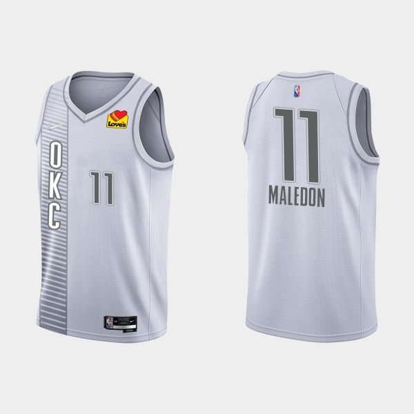 Thunder Theo Maledon #11 Nike City Edition 75th Anniversary Gray Jersey